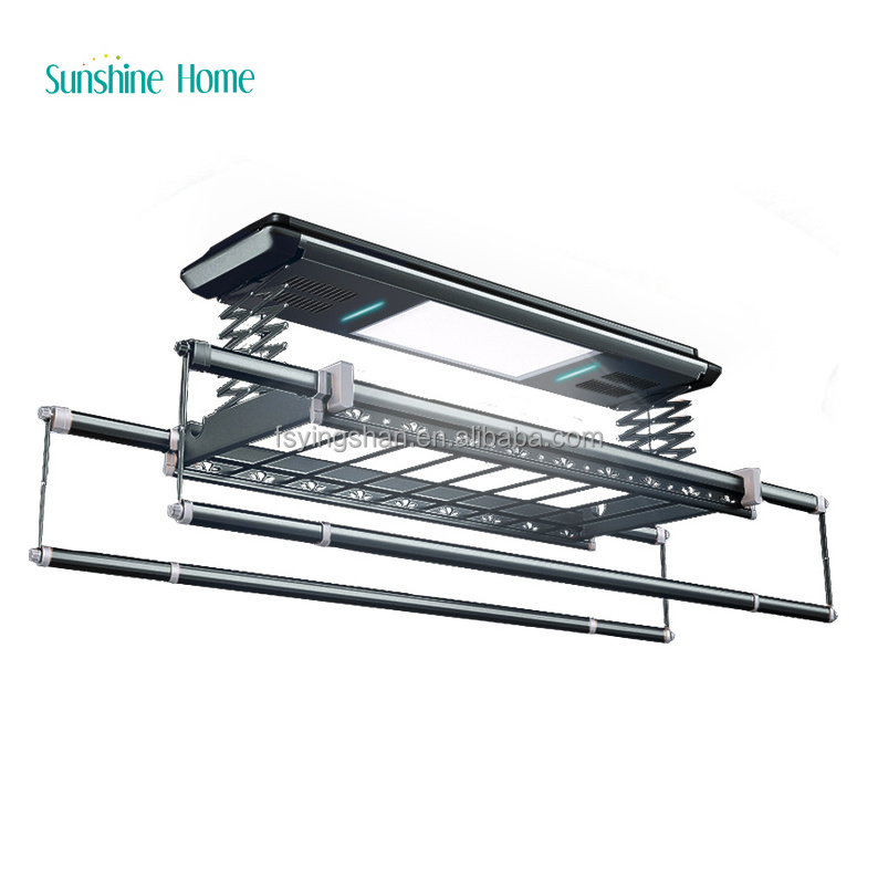 Wall and Ceiling Clothesline Electrical Drying Rack With Remote Control in Aluminium Acrylic Clothes Rack