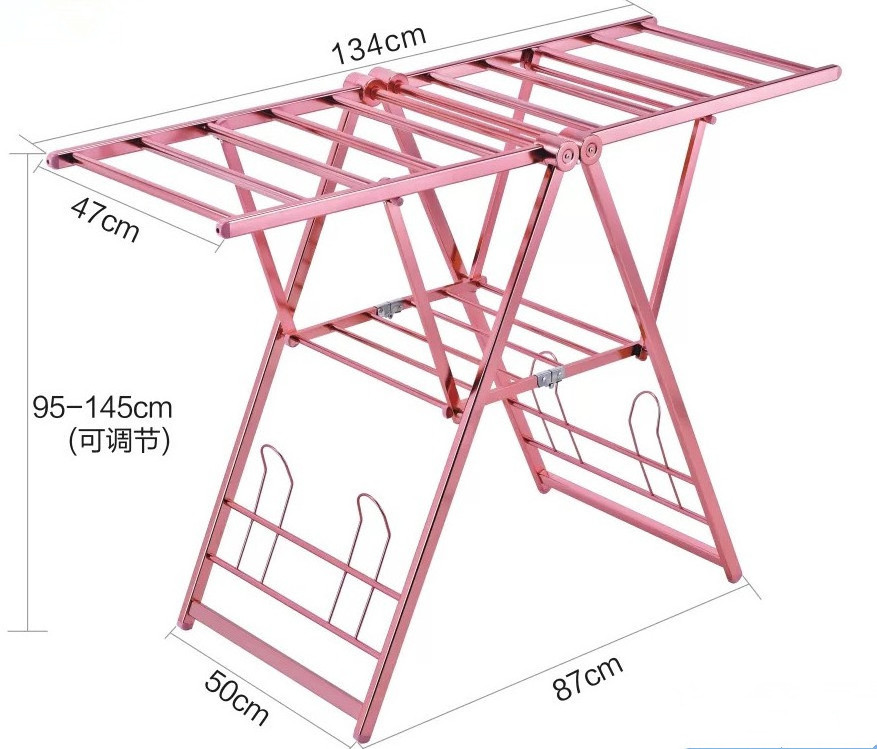 Vertical Standing Folding Clothes Hanger Winged Clothes Airer Drying Rack With A Shoe Rack