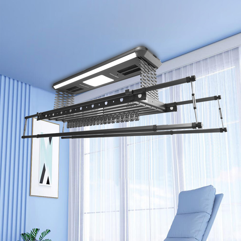 Multi function remote control folding hanger drying clothes rack hanging electric ceiling mounted clothes drying rack