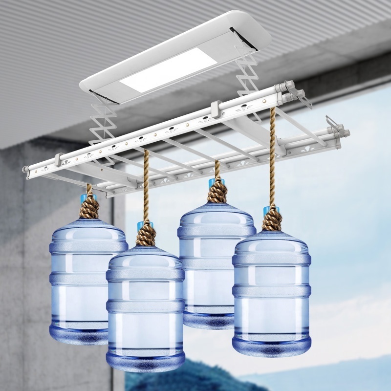 Mini Smart Home Ceiling Automatic Lifting Clothes Drying Rack and Pole to Save Space