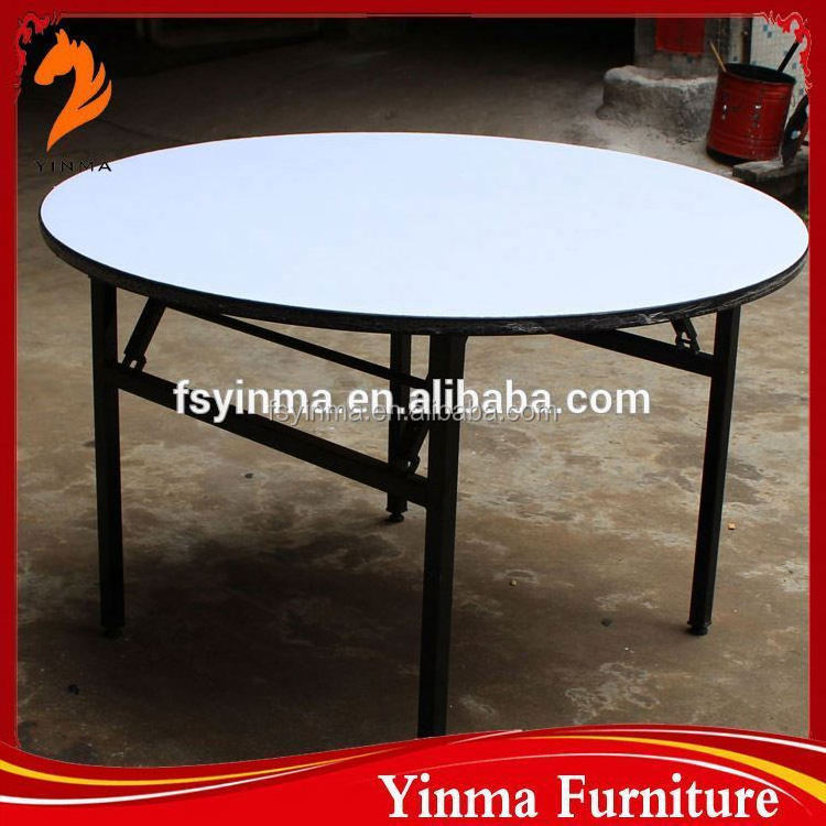 High Quality Foshan Furniture 10 People Folding Plastic Round Table Foldable Leg Wedding Dining Banquet Table For Outdoor