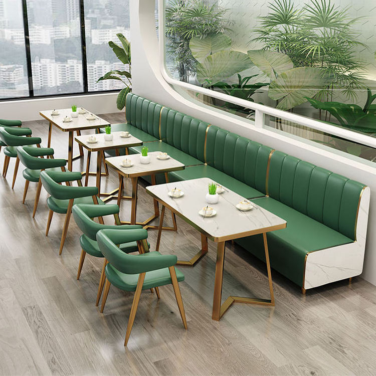 Commercial use Double side restaurant furniture booth set seating fast food sofa