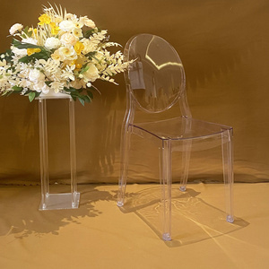 French Crystal Clear Plastic Polycarbonate Tiffany Resin Chair Chiavari Event Rental Acrylic Ghost Wedding Chairs