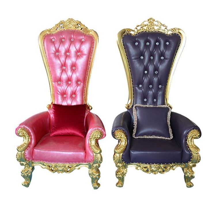 factory custom plastic throne chair furniture used office princess red and gold purple king and queen throne chair