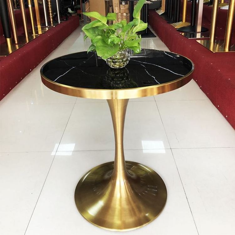 Modern stainless steel table leg metal round tulip table leg dinning trumpet table base