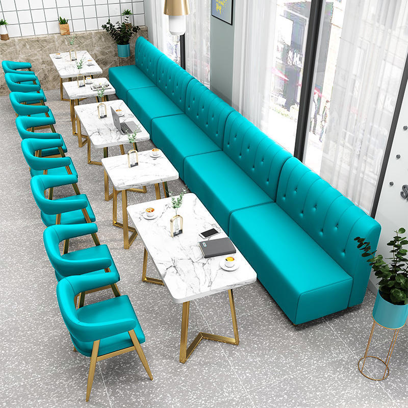 Commercial use Double side restaurant furniture booth set seating fast food sofa