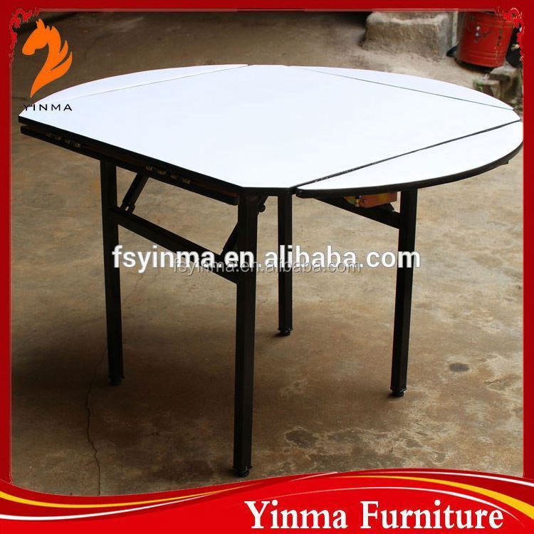 High Quality Foshan Furniture 10 People Folding Plastic Round Table Foldable Leg Wedding Dining Banquet Table For Outdoor