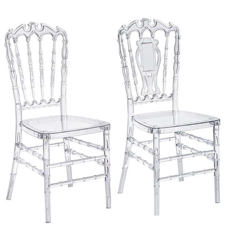 White Transparent Phoenix Napoleon Clear Crystal Plastic Acrylic Resin Tiffany Chiavari Wedding Chair