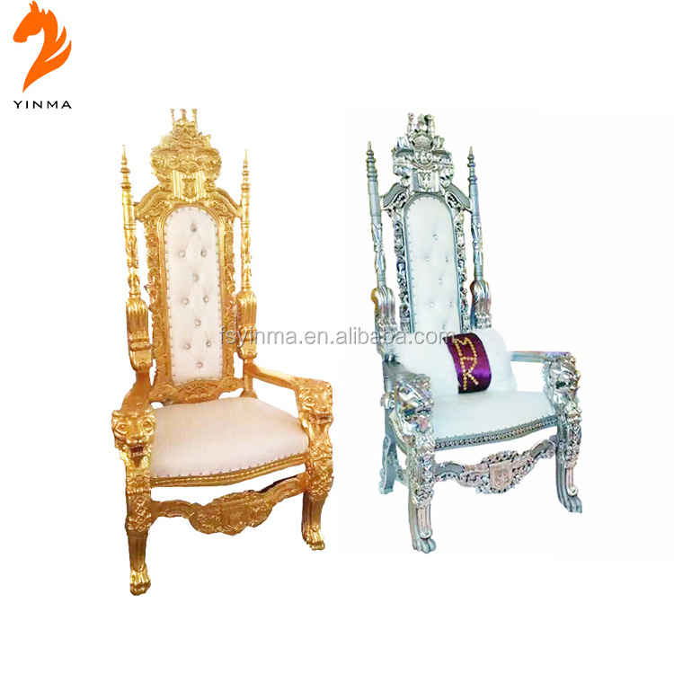 Factory Price Cheap White Weeding Luxurious High Back Luxury Lover Seat Velvet Royal King Queen Throne Sofa Chair Chaise