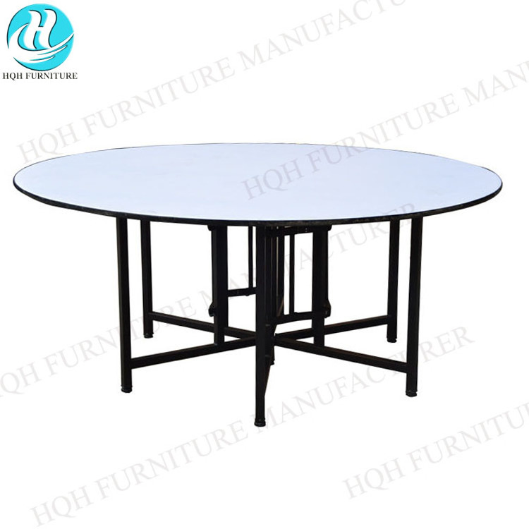 High Quality Foshan Furniture 10 People Folding Plastic Round Table Foldable Leg Wedding Dining Banquet Table For Outdoor