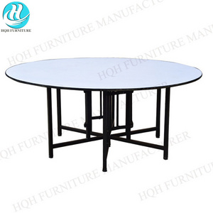 High Quality Foshan Furniture 10 People Folding Plastic Round Table Foldable Leg Wedding Dining Banquet Table For Outdoor