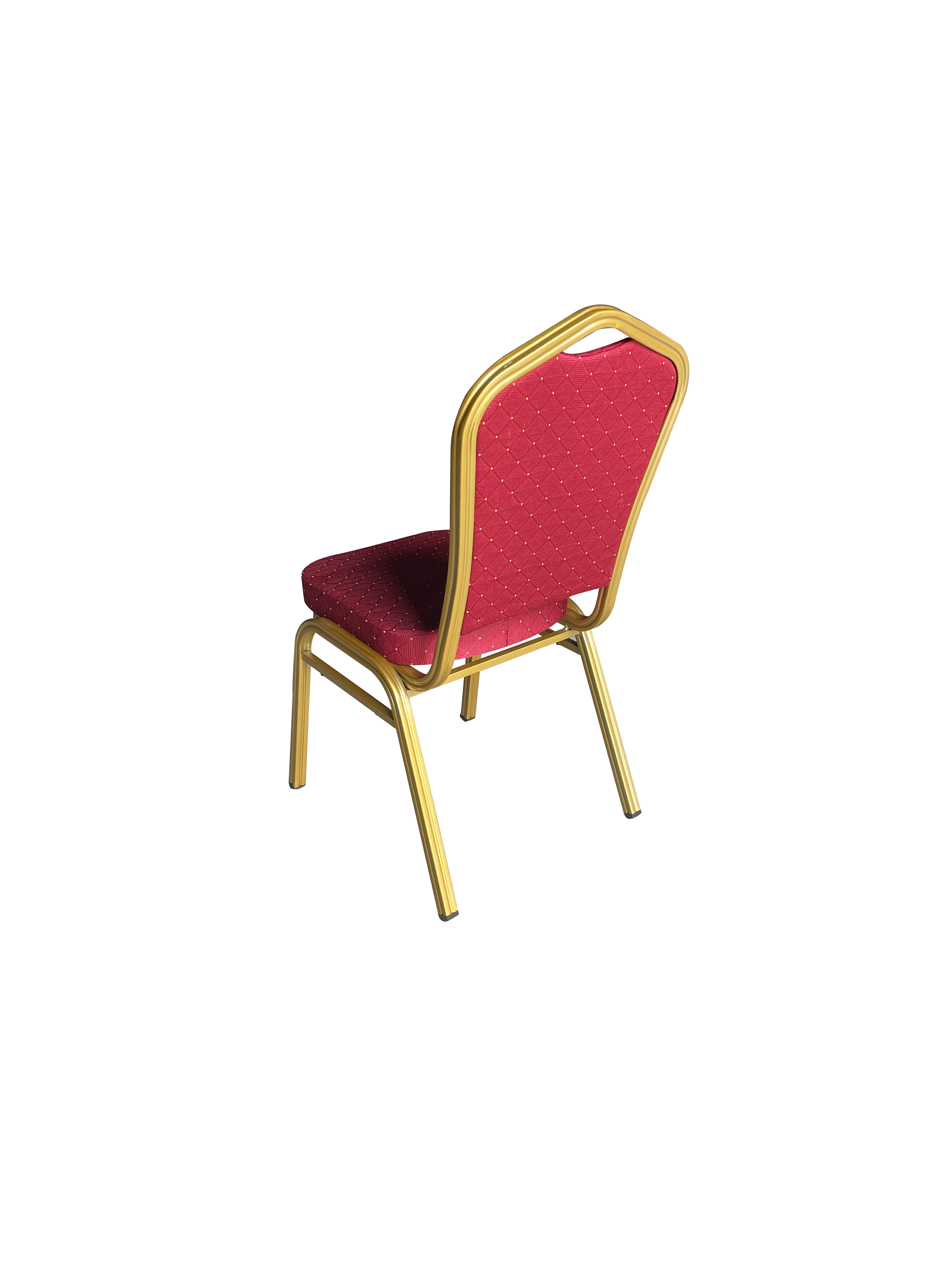 Golden Metal Portable With Red Cushion Upholstered Banquet Dining Hall Chairs Modern Luxury Party Banquet Wed Wedding Hotel Chai