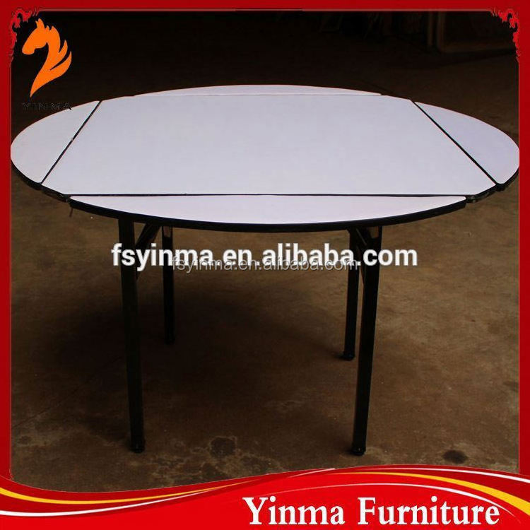 High Quality Foshan Furniture 10 People Folding Plastic Round Table Foldable Leg Wedding Dining Banquet Table For Outdoor