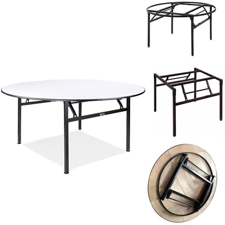 Rolling Folding Rotating Top Banquet And Chairs Wholesale With Centre Party Turntable Round Dining Table