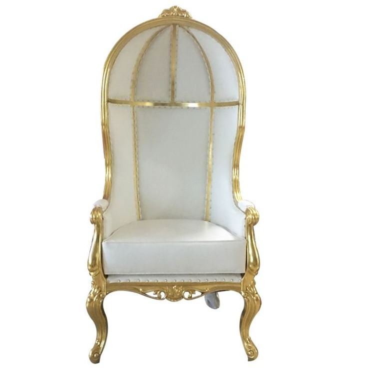 Italian Throne Chains Gold Back Event Genuine Leather Leisure Luxury Wedding King And Queen Chairs