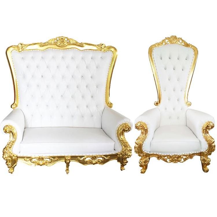 Sofa Wedding Wooden Royalty Salon Gold Styling Santa Silver And White Royal Throne Chaise Lounge Chairs