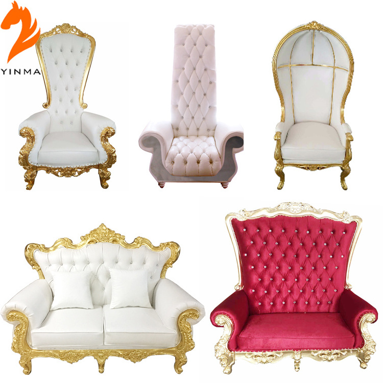 Luxury high back king and queen chair wedding throne chairs for party