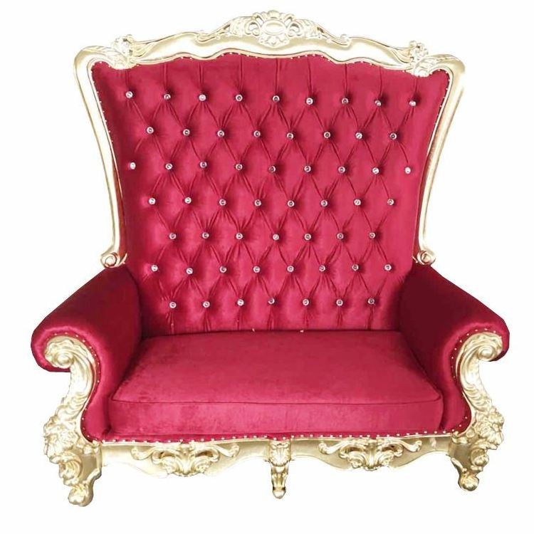 Sofa Wedding Wooden Royalty Salon Gold Styling Santa Silver And White Royal Throne Chaise Lounge Chairs