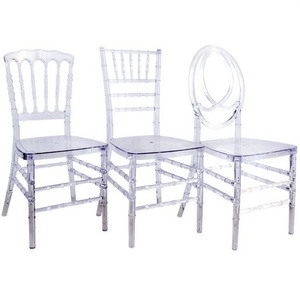 White Transparent Phoenix Napoleon Clear Crystal Plastic Acrylic Resin Tiffany Chiavari Wedding Chair