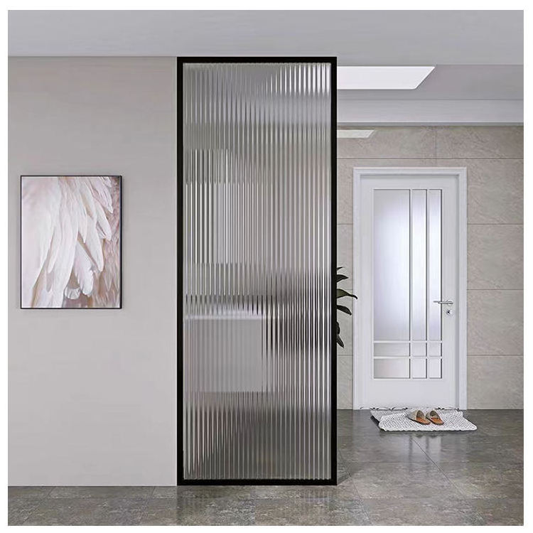 Home Decoration Tempered Glass Stainless Steel Screen Partition Living Room Wall Divider