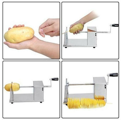 Stainless Steel Potato slicer Electric Spiral Tornado Hot Dog Slicer Potato Fries Cutting Machine