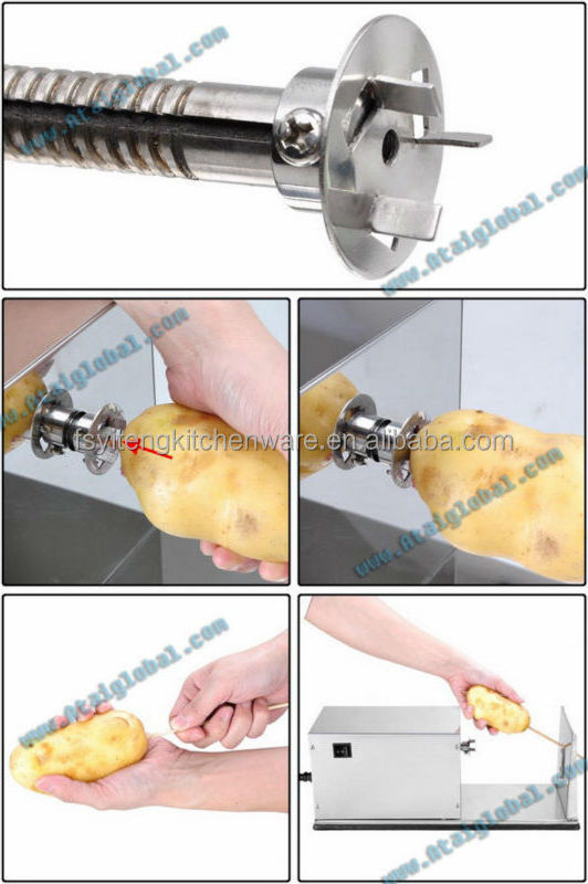 Electric Vegetable Processing Machine  Portable Vegetable Cutter Stainless Steel Potato Spiral Slicer