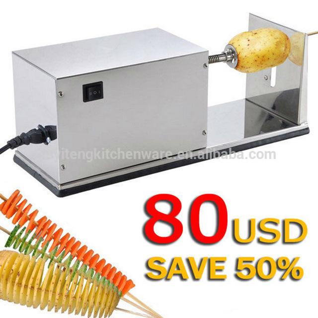 Full Stainless Steel Electric potato slicer to slicer the potato in to spring