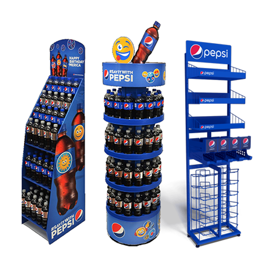 Custom Display Racks For Pepsi, Metal Pepsi Display Racks