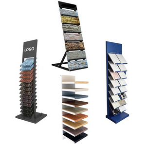 Tile Showroom Black Marble Sample Marble Mosaic Display Rack, Wall For Slab Tile Display Stand Rack