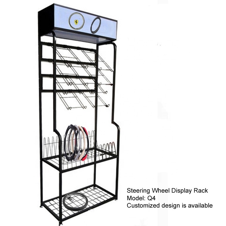 car steering wheel cover sample display rack car accessory display stand/display stand steering wheel