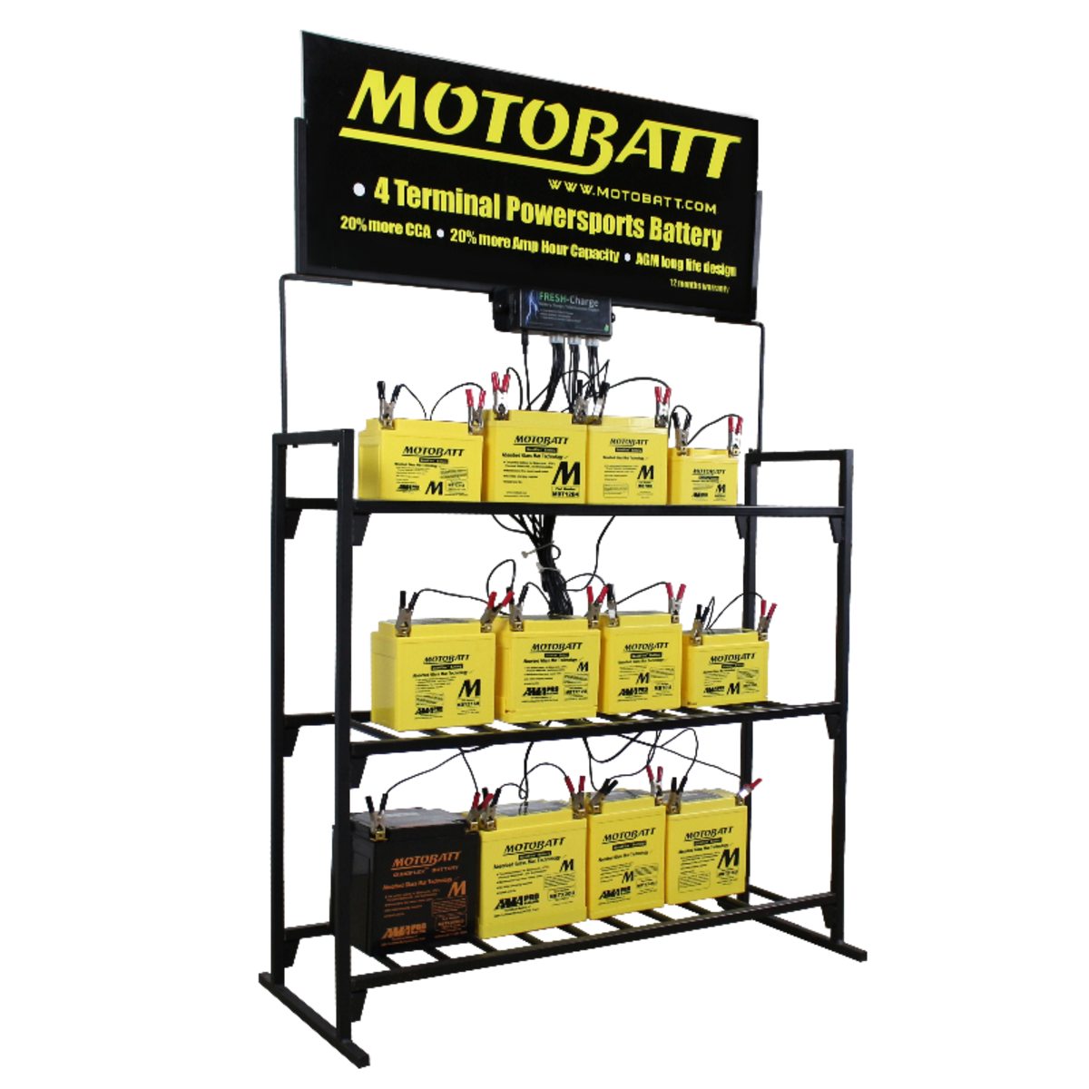 Lubricating Motor Oil Floor Standing Car Battery Display Rack Gas Station Metal Engine Shelf