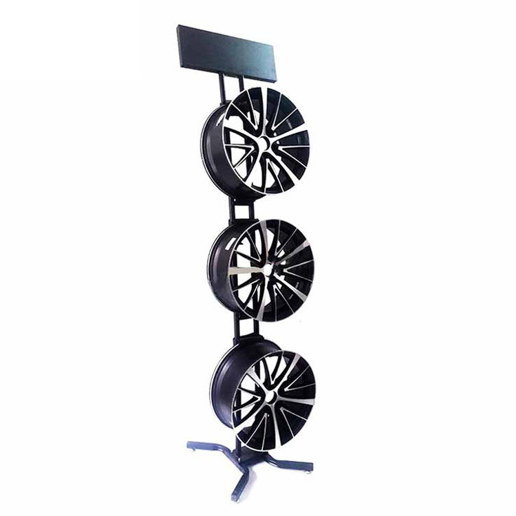 Cheap Price Car Showroom Floor Standing Metal Rim Display Rack Floor Standing Metal Alloy Auto Car Wheel Rim Display Stands