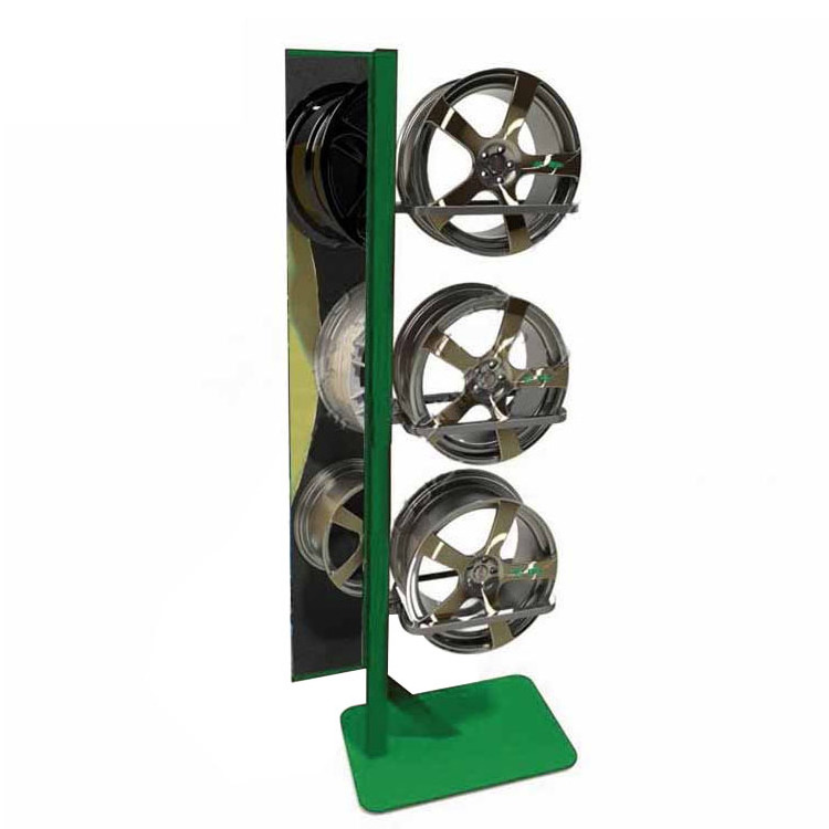 Cheap Price Car Showroom Floor Standing Metal Rim Display Rack Floor Standing Metal Alloy Auto Car Wheel Rim Display Stands