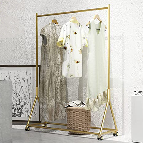 Wholesale Clothing Store Racks Display Garment Retail Clothes Rack Display Gold Golden Clothes Display Rack