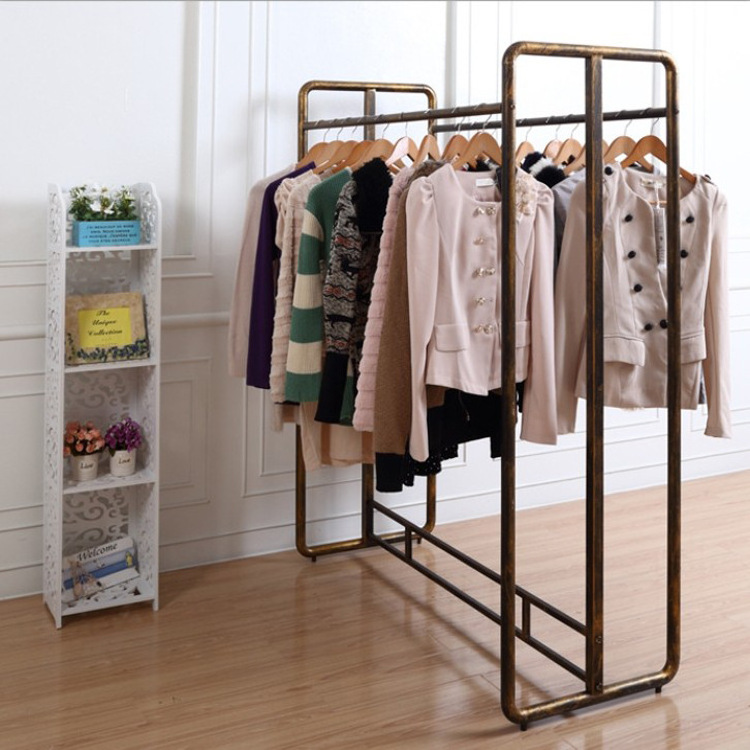 Wholesale metal clothes drying rack stand hanger garment rack display children clothing display rack and shelf