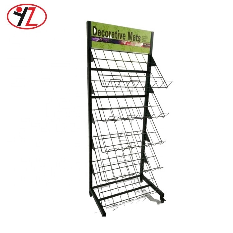 Metal wire carpet rug display stand/car floor mat and cushion displaay racks/ fabric carpet rugs display racks