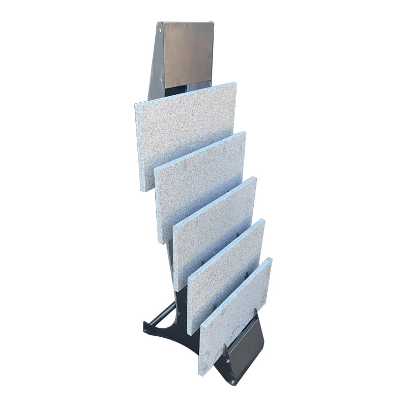 Foshan Yizai Metal Display Racks Floor Standing Ceramic Tile Quartz Artificial Granite Marble Stone Sample Stand