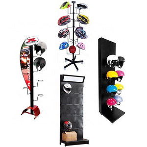 Motorcycle Helmet Hanger Display Rack Hook Storage Holders Floor Stand Display Rack Metal Pegboard Display Stand