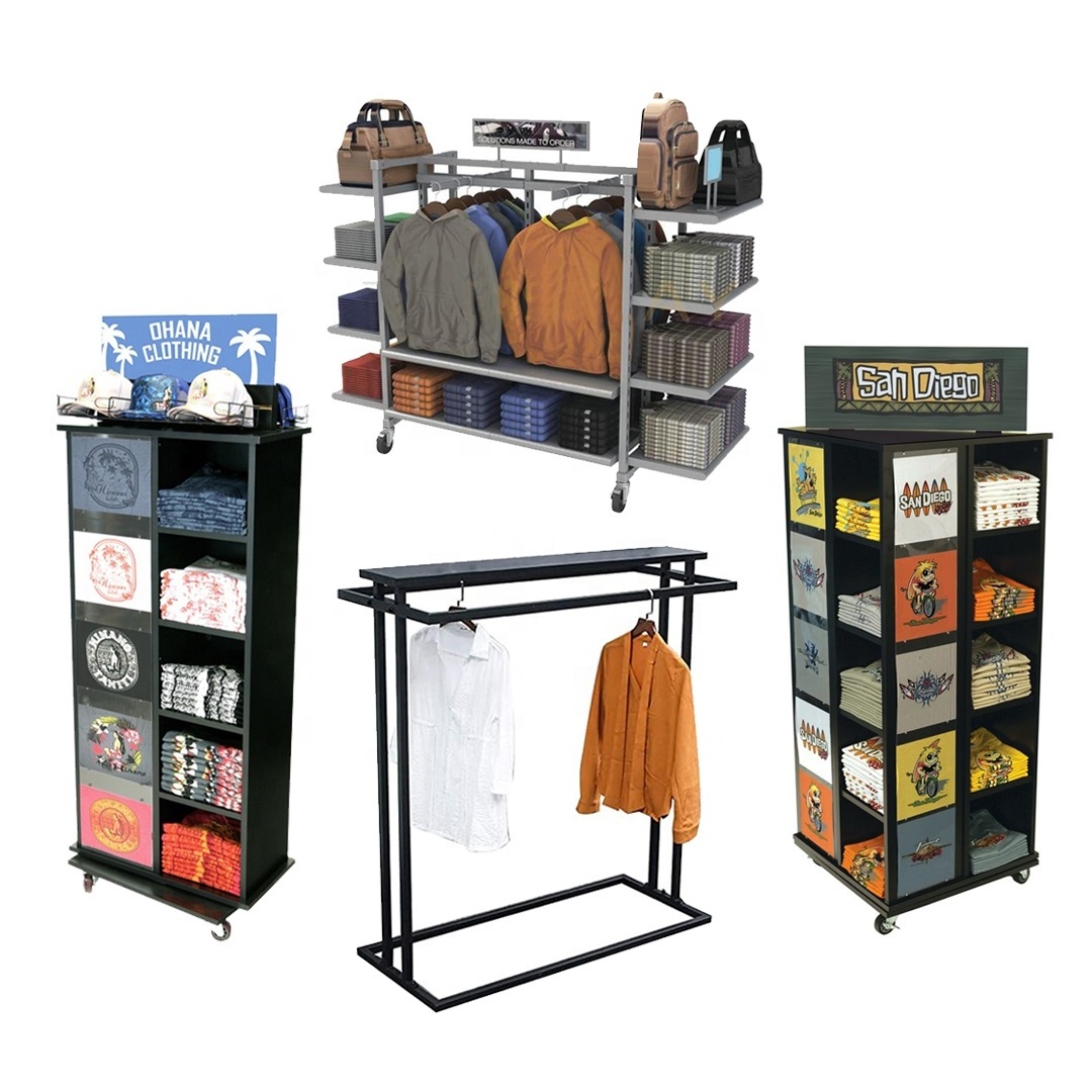 Custom T Shirt Display Racks Garment Display Rack Manufacturers Tshirt Jeans Apparel Display Rack