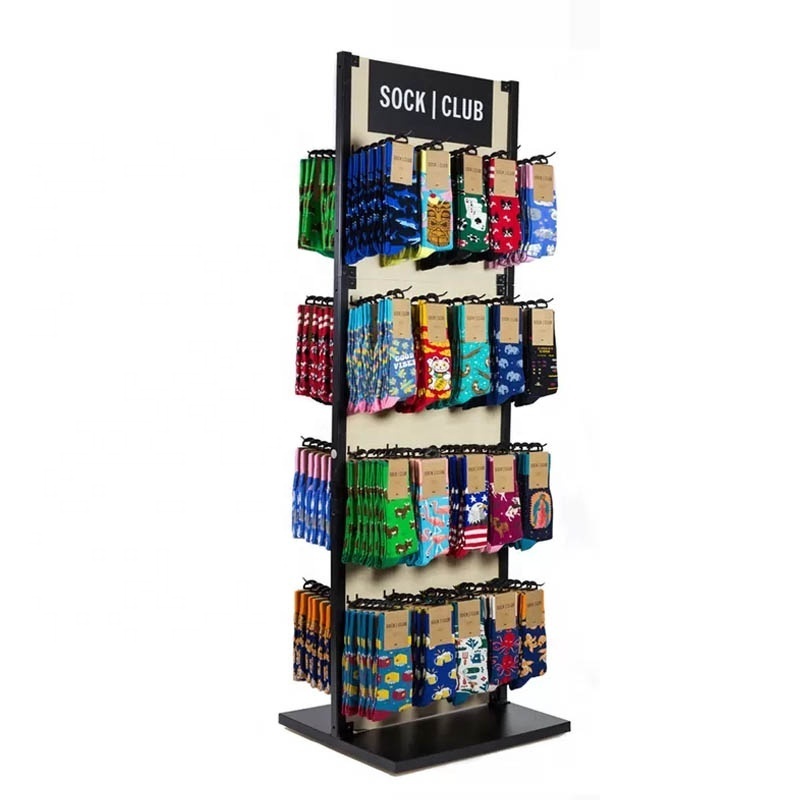 Customized Floor Metal Stand Rotating Sock Display Rack Gloves Display Rack