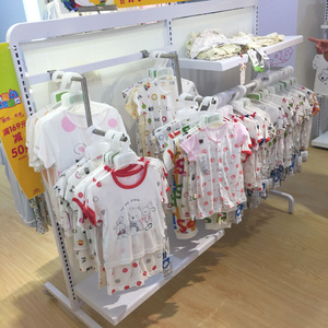 Custom Shopping Mall White Metal Children Clothing Display Rack