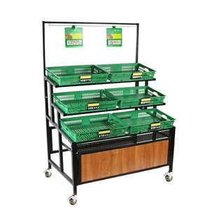 Low Price Modern Factory Price Save Space Shopping Market Fruit Vegetable Storage Display Rack Stand