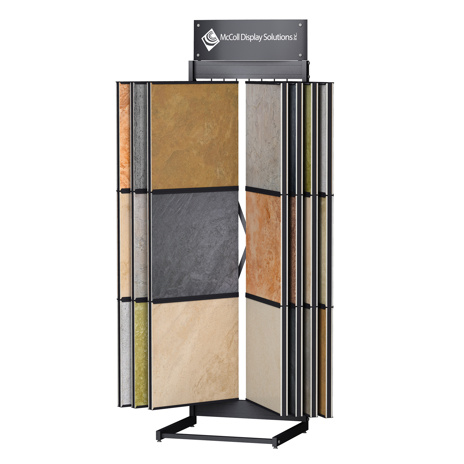 Custom Tiles Display Stand Rack Showroom Slab Rotate Slider Tile Display Rack Hot Tile Flooring Waterfall Laminate Display Rack