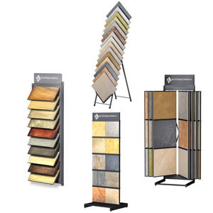 Custom Tiles Display Stand Rack Showroom Slab Rotate Slider Tile Display Rack Hot Tile Flooring Waterfall Laminate Display Rack