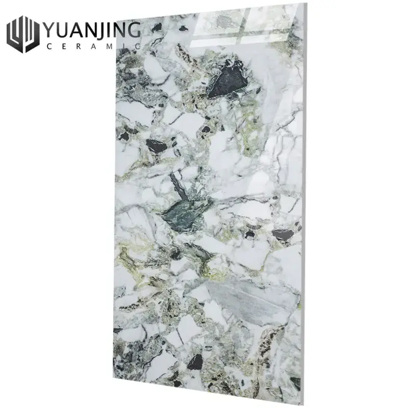 Brazilian cold jadeite Slate Wall Tiles Vitrified Carrara White Full Polished Glazed Porcelain Tile Living room hotel  mall