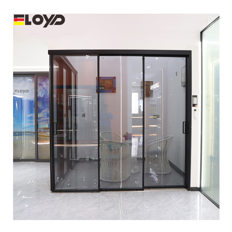 Eloyd French Aluminum Windows Stainless steel gauze Minimalist Design Kitchen Slim Sliding Doors