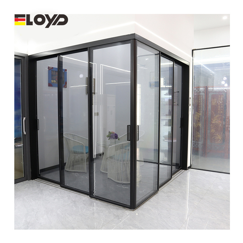 Eloyd French Aluminum Windows Stainless steel gauze Minimalist Design Kitchen Slim Sliding Doors