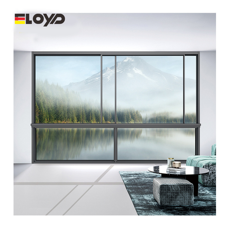 Eloyd hurricane impact bronze color sliding glass reception windows  big sliding aluminum windows with security screen