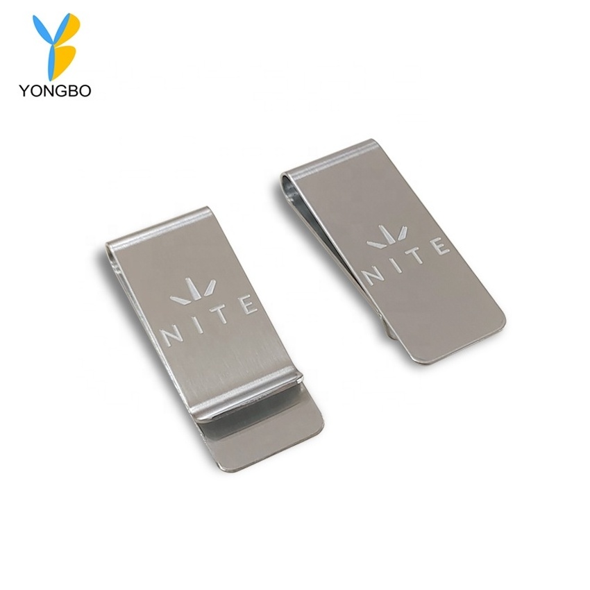 Fashion Stainless Steel Metal Etched Money Clip Simple Silver Dollar Cash Clamp Holder Wallet Purse Pocket Men Women