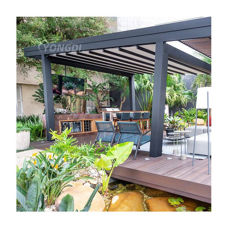 Customized 4x5 5x4 aluminum louvre pergolado arches arbours pergolas garden pavilion gazebo for outdoor